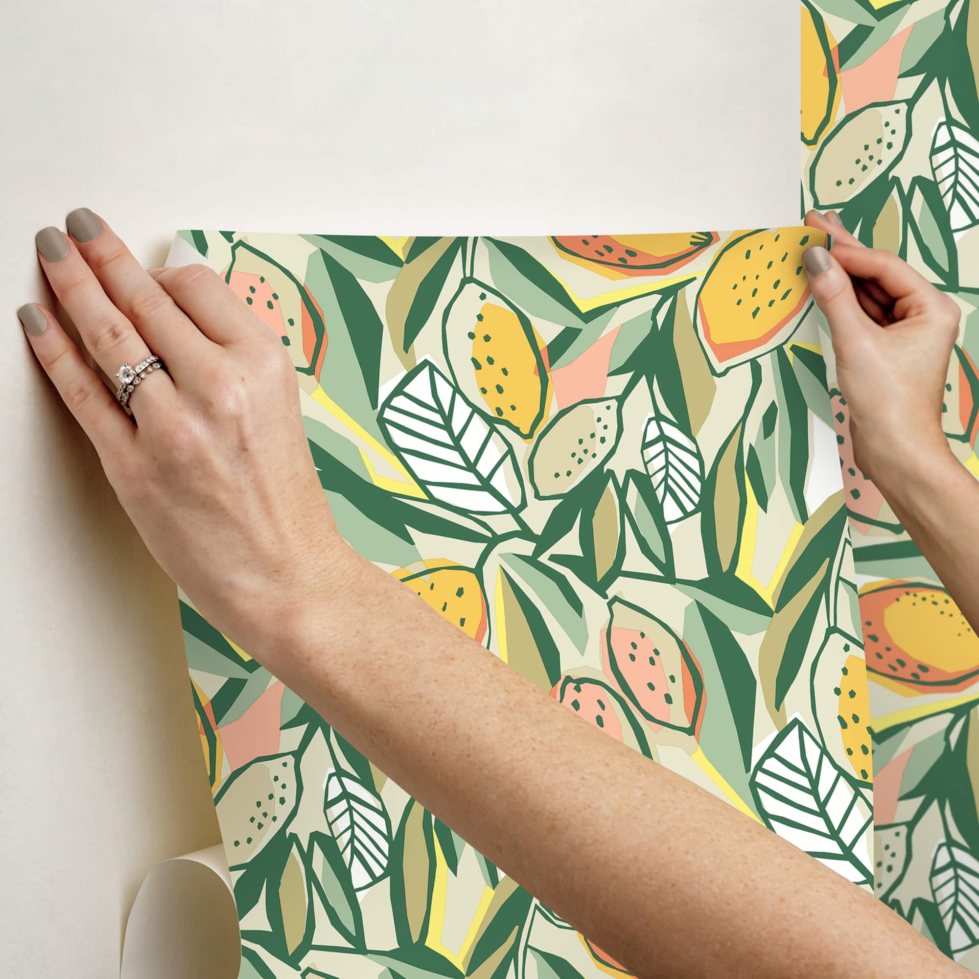 NuWallpaper Main Squeeze Peach Peel & Stick Wallpaper